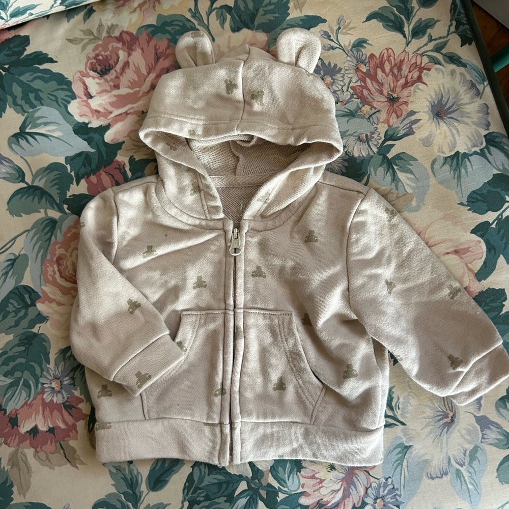 GAP Cream Baby Hoodie with Bear Ears